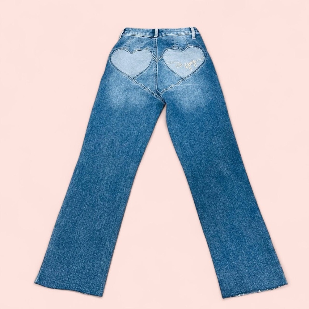 Juicy Couture Venice Heart Pocket High Rise Jeans 00/23 Y2K Straight Leg NWT